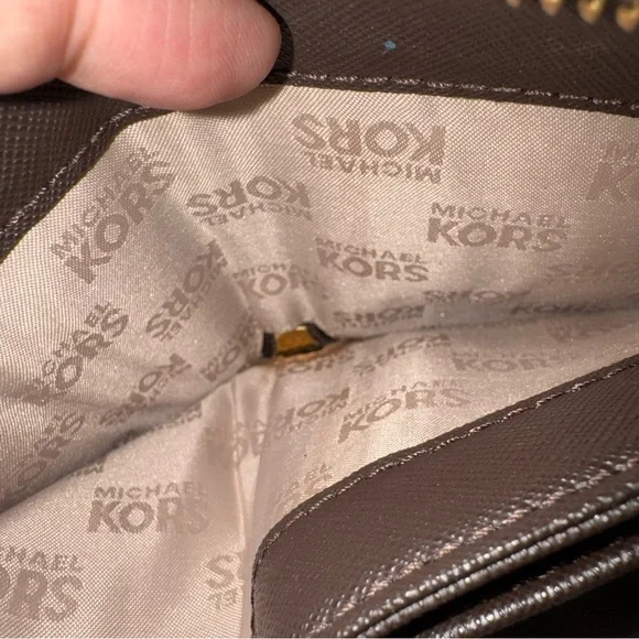 Michael Kors Brown Logo Zip Around Leather Wallet - Picture 8 of 8